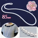 8〜8.5mm花珠真珠ロングネックレス