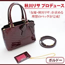 秋川リサプロデュース シャイニングクロコダイル2WAYバッグ